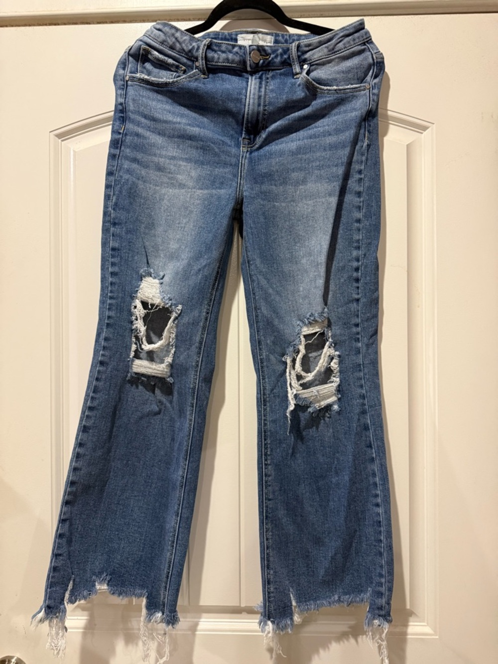 Risen Distressed Blue Distressed Leg Jeans